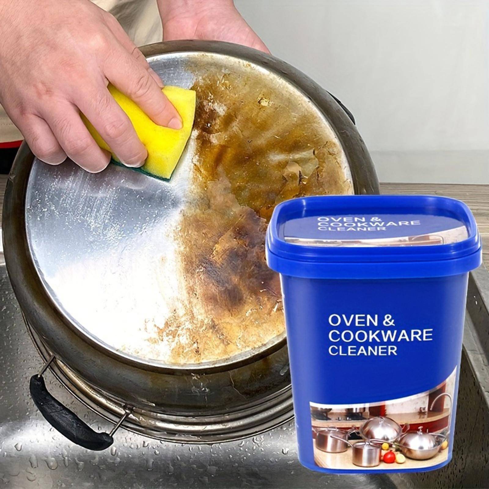 Ugn och Köksredskap Rengöring Multi-Ytrengöringspasta för Köksapparater Grytor Pannor Spishällar och Redskap 500g brown