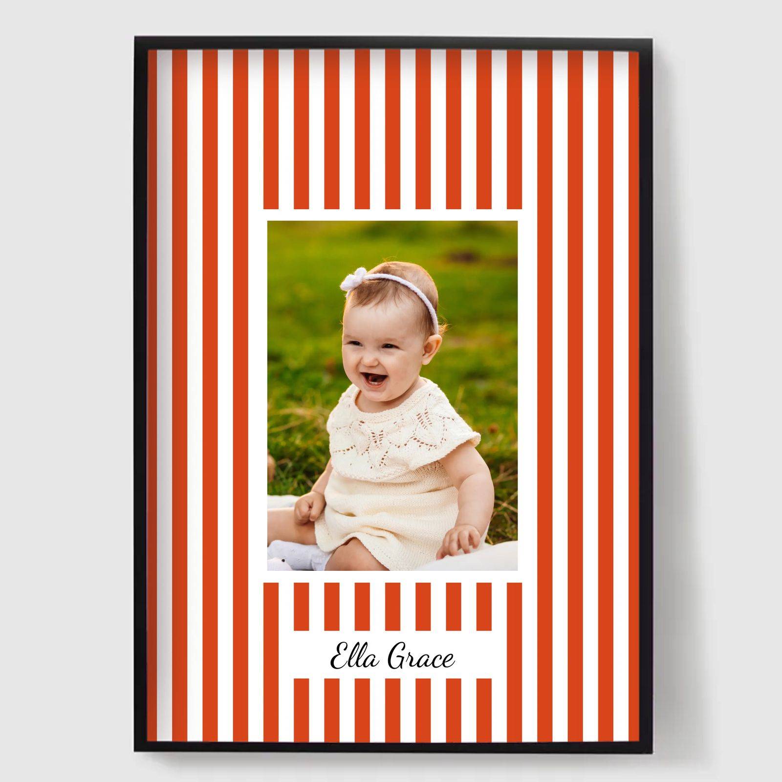 Personliggjort Plakat - Foto Upload Stribet Baggrund