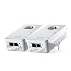 devolo 8956 Mesh WiFi Adapter, Magic 2 WiFi 6 Mesh Starter Kit -bis zu 2.400 Mbit/s, Powerline Mesh WLAN Steckdose, 2X Gigabit LAN, WiFi 6 Access Point, weiß
