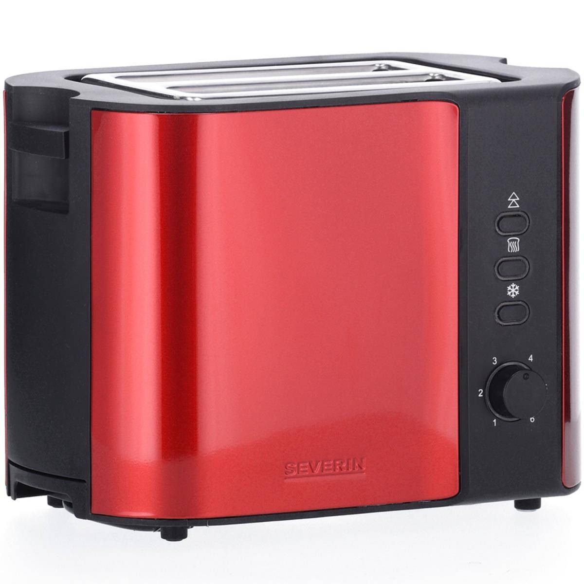 Severin: Brödrost 2skivors AT2217 Chilli röd Metall 800w