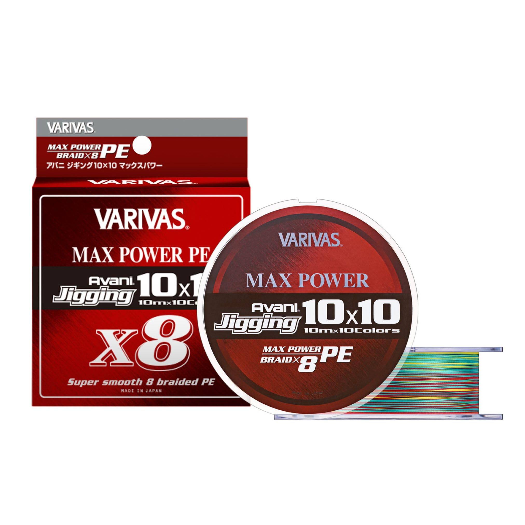 VARIVAS Avani Jigging 10x10 PE Max Power PE 8 10 Färger Lina, X8, 200m, 0.6, 14.5lb, Strängar,