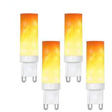 G9 Flammelampe LED Pære 0,5w Pc Keramikfarve 10lm 36*2835 Smd Ac 220-240v 1300-1700k 360 Grader [Energiklasse A] 4-pak