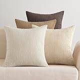 EMEMA Corduroy kuddfodral 4-pack dekorativa 45 x 45 cm mjuka örngott moderna bekväma robusta kuddfodral för soffa säng brun