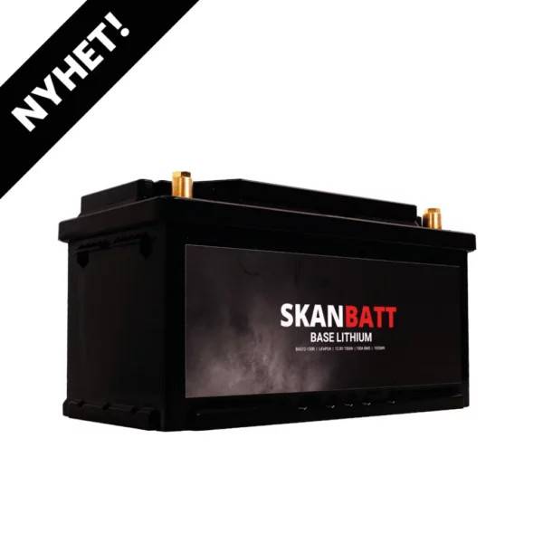 SKANBATT Base Lithium – 12V 150Ah 150A BMS – 355x175x190mm – Husbil