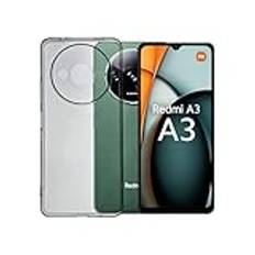 KEJI Fodral för Xiaomi Redmi A3 Mjukt Transparent Flexibel Silikon Transparent TPU Fodral Kompatibel med Xiaomi Redmi A3 (Transparent, Xiaomi Redmi A3)