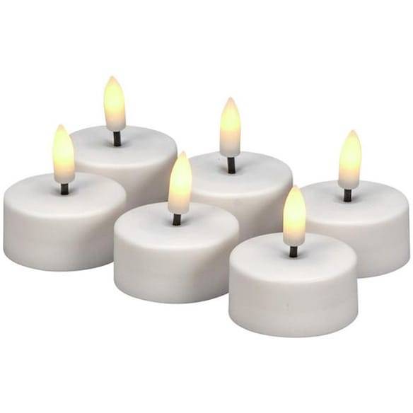 Värmeljus KONSTSMIDE LED timer vit 6/fp