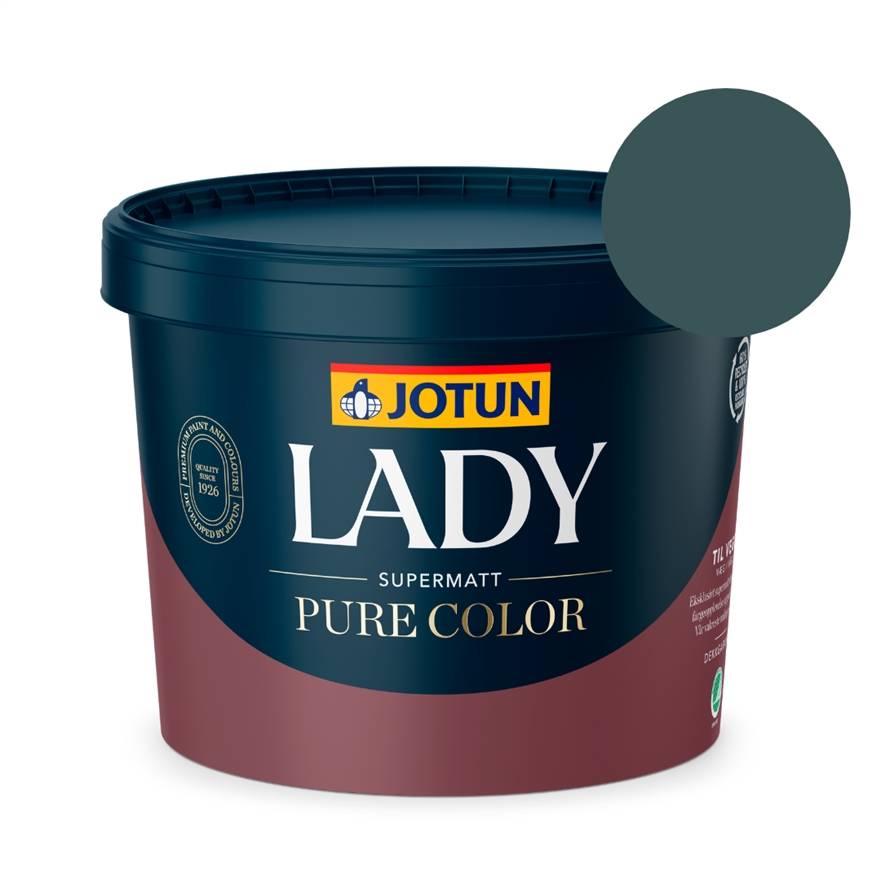 TILBUD: Jotun Lady Pure Color 9 l. Vægmaling - Farve: s7020-b30g