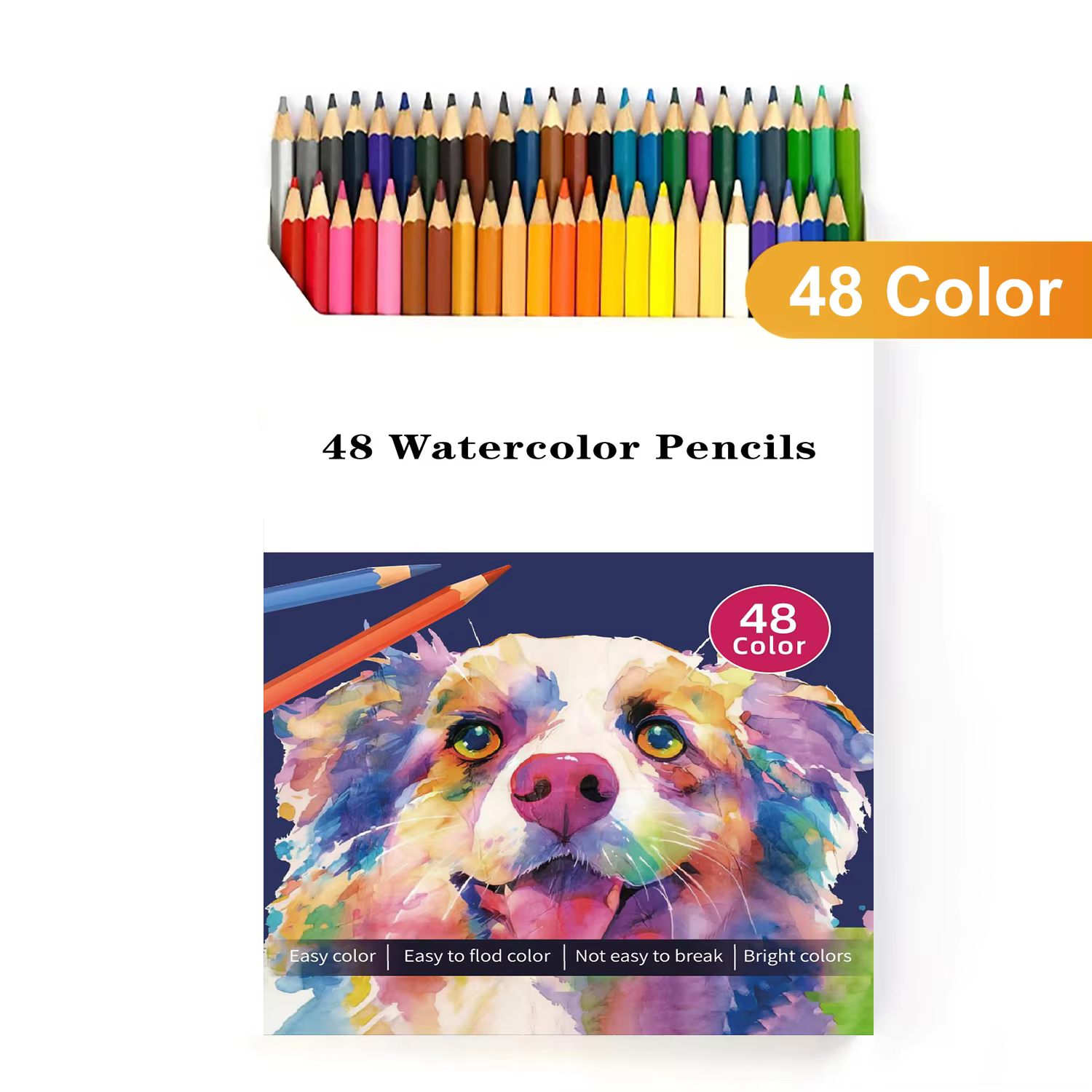 12/24/36/48 color watercolor pencil set,soft and bright water-soluble colored pencils,3mm lead core,long-lasting and non-toxic
