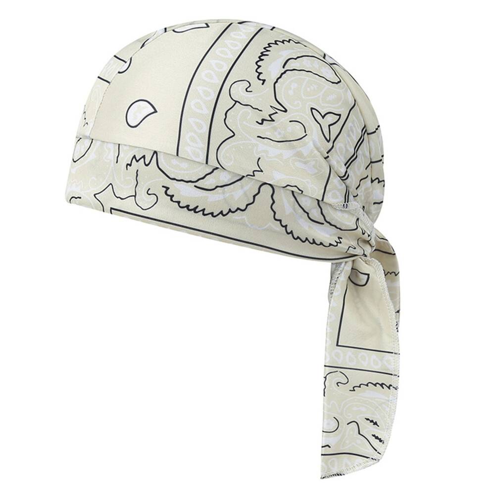 Herre hiphop durag hovedtørklæde beige, fri størrelse