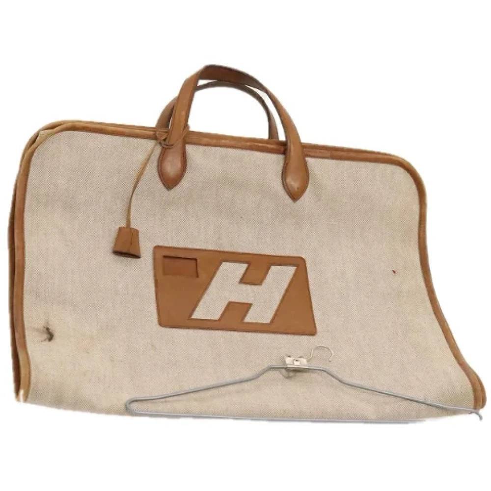 Hermès Vintage Pre-owned Canvas rejsetasker - Vintage - Dame - Beige - ONE SIZE - Tyl