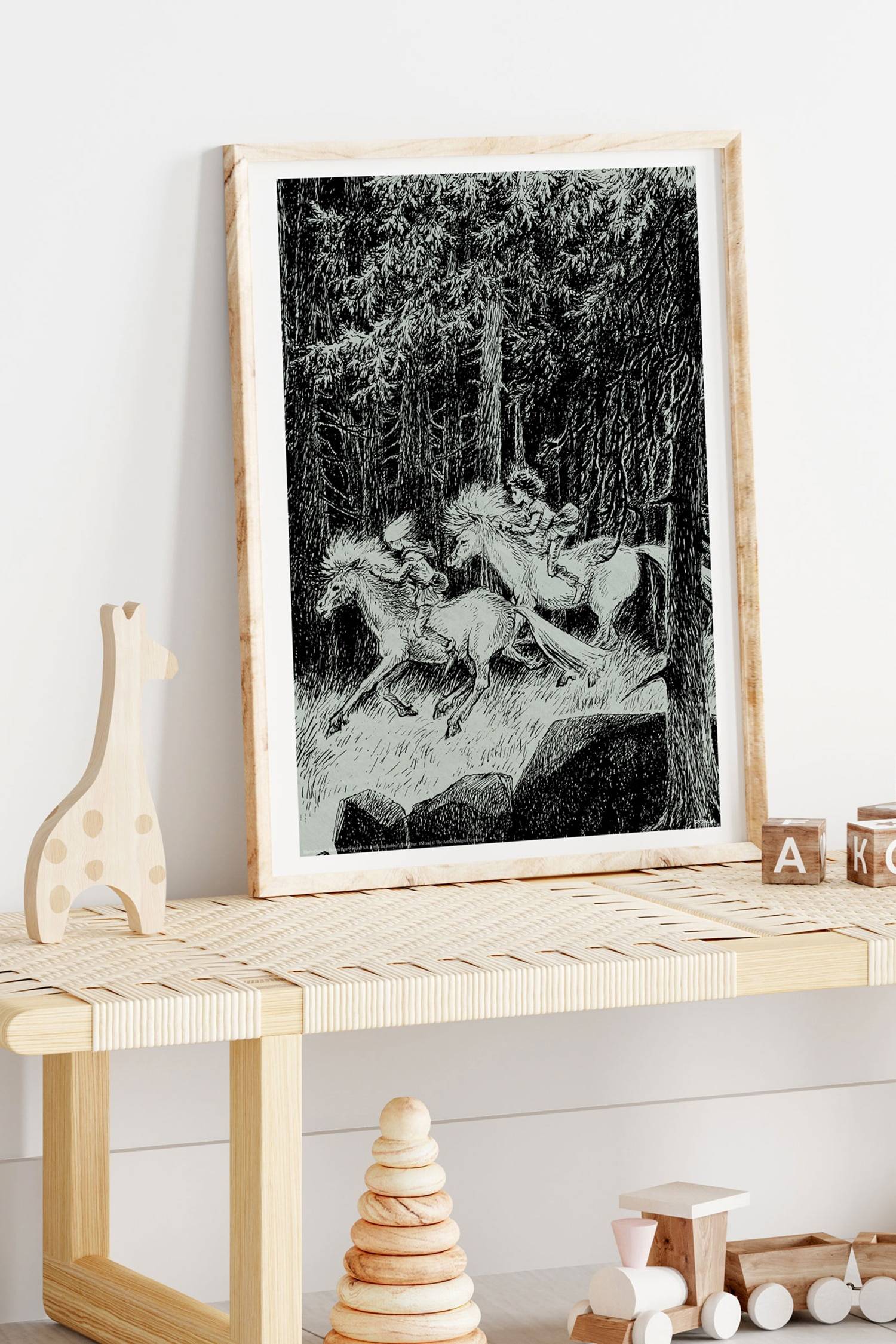 Svart/vit Astrid Lindgren - Riding Wild - Size: 29.7x42 (A3) - H&M (29.7x42 (A3))