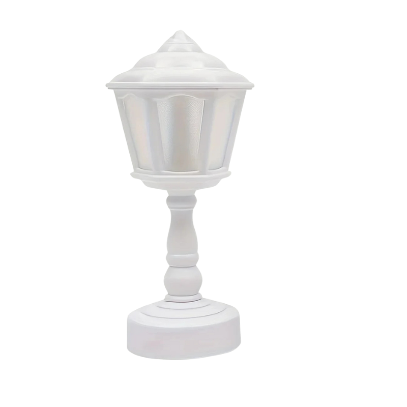 ChicGloed – Elegant Bordslampa med Geometrisk Design - Vit