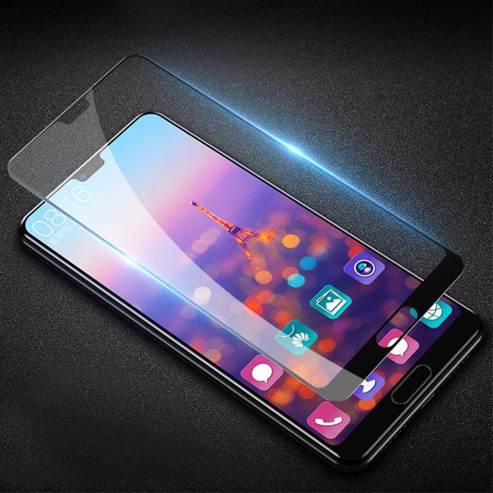 Huawei P20 Pro - Heltäckande Skärmskydd i Härdat glas - Svart
