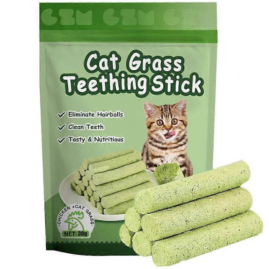Cat Grass Teething Stick Frystorkade kattegräs-snacksticks med kyckling och lax för katter (6 st.)