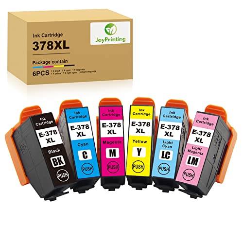 JoyPrinting 378XL bläckpatroner för Epson 378 XL 378XL multipack kompatibel med Expression Photo XP-8500 XP-8505 XP-8600 XP-8000 XP-8005 XP-8700 XP-8605 XP-15000 (5-pack)
