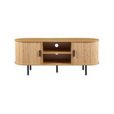 TVEDE Tvbord i metal og MDF H55 x B140 x D40 cm - Sort/Natur