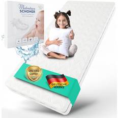 ALAVYA HOME® Barnmadrass 80 x 160 Cozy 10 cm hög, inklusive madrasskydd upp till 30 cm höjd Oeko Tex 100, certifierad med tvättbart överdrag, hårdhetsgrad H2, madrass för spjälsäng, hussäng