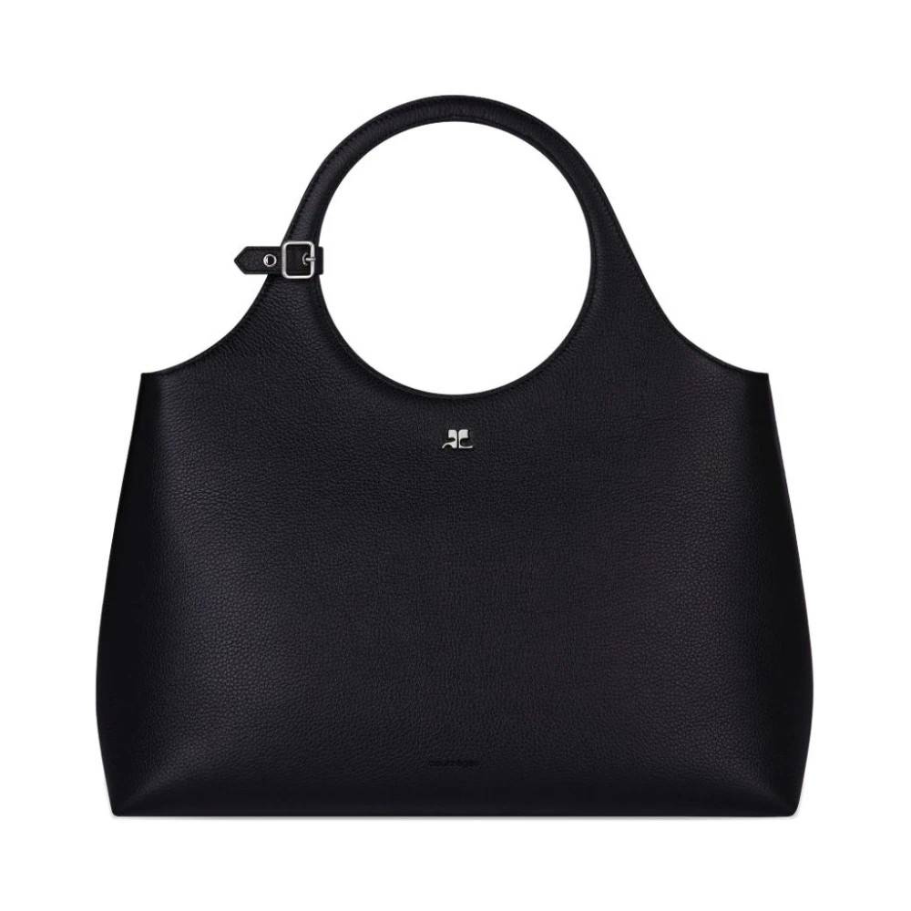 Courrèges Large Day taske i kornet læder - Tasker - Dame - Sort - ONE SIZE - Læder