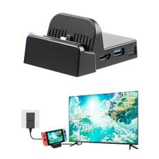 Switch Docking Station für Nintendo Switch/Switch OLED, tragbarer Switch Ladestation Switch Dock 4K HDMI TV Adapter Aufladehalterung mit USB 3.0 Port, Switch Zubehör Ständer für Nintendo Official