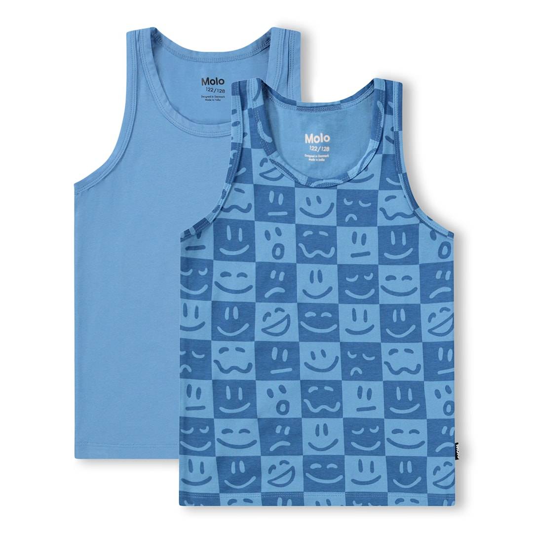 Molo GOTS Jayden 2-Pack Tank Top Blue Vibes Blue Vibes 146/152 cm Blå 146/152 cm Drenge