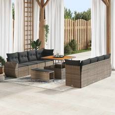 vidaXL Havesofa Sæt 11 pcs Grå polyrattan