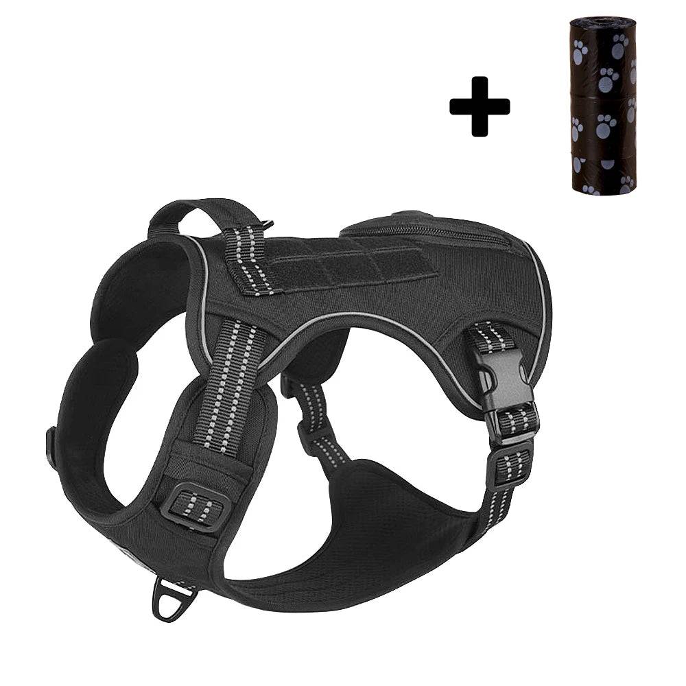 No-Pull Dog Vest Harness with Handle & Reflective Straps - Black / M / SPC (M)