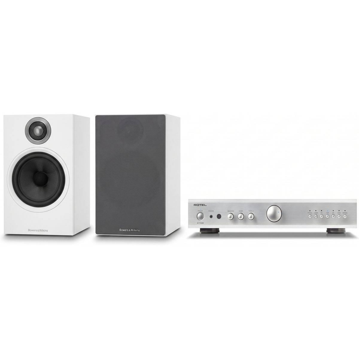 Rotel + Bowers & Wilkins 606 S3 vit + A11 MKII silver