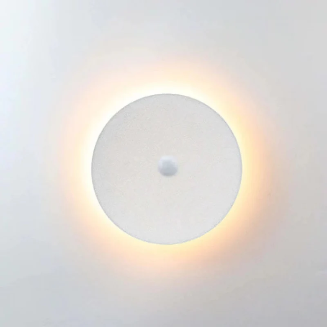 ZenithGlow - Stram LED Vägglampa för Modernt Inredning - Vit / Naturlig vit med rörelsesensor / Rund Medium