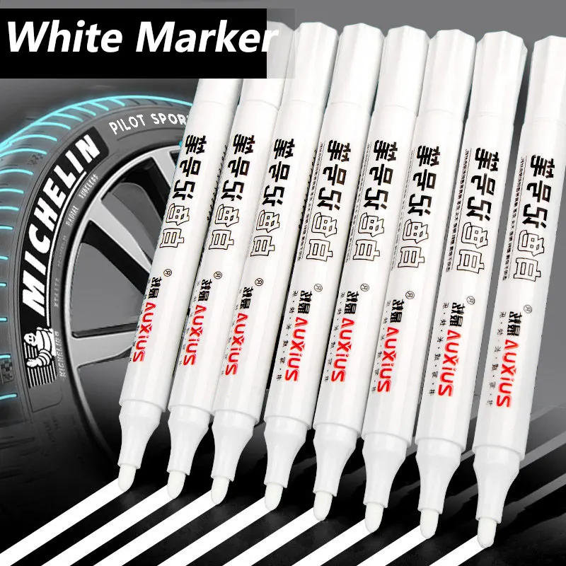1-10 Pcs White Marker Pens 2.0mm Oily Waterproof White Gel Pen DIY Graffiti Sketching Markers Stationery Wrting School Supplies
