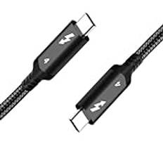 Apitiong Thunderbolt 3-kabel 3,2 fot, 40 Gbp Thunderbolt-kabel med 100 W laddning, 8K-display/Dual 4K, kompatibel med Thunderbolt 3, för MacBook, Hub, Dockning, Google Pixel, Huawei Matebook, med mera