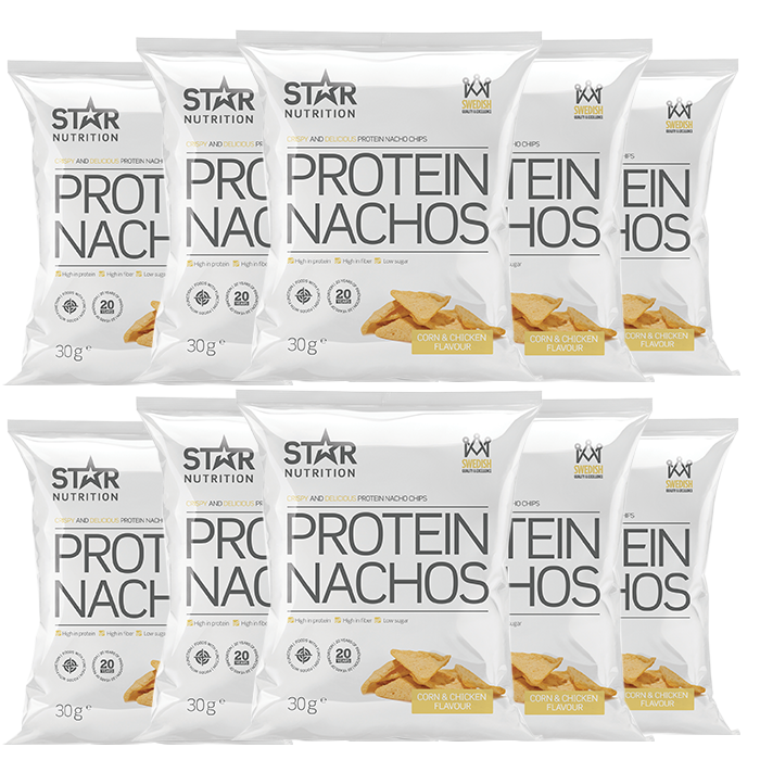Snacks & slik Star Nutrition 10 x Protein Nachos, 30g - Bodyman.dk.