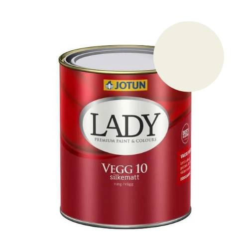TILBUD: JOTUN LADY Væg 10 Vægmaling 0,68 l. (Glans 10). Farve: 1453 Bomull.