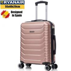 Kabinväska 55x40x20cm ABS+Polykarbonat (40L) Halvstyv Liten Trolley Handbagage 4 360º Roterande Hjul Numeriskt Lås - 20 Tum - Svart/Marinblå/Gul/Mintg - Rosa
