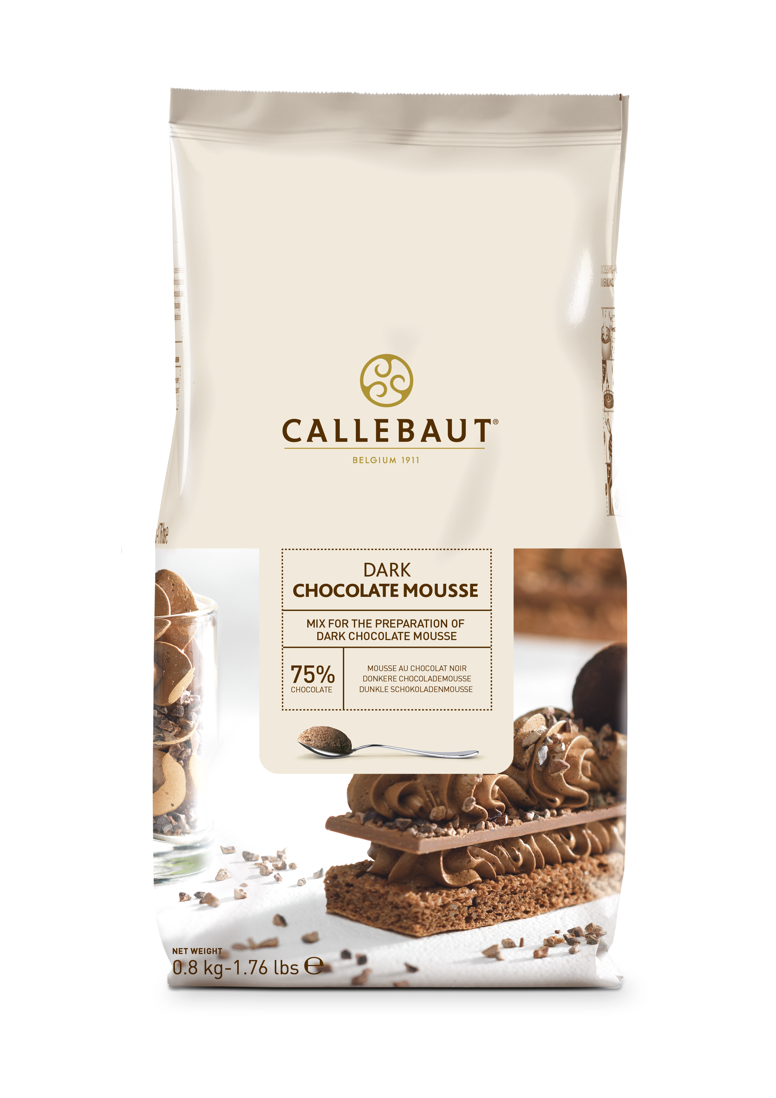 Callebaut Chocolate Mousse Dark - 75%, 8 kg