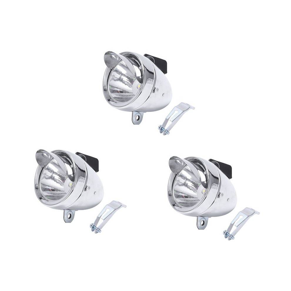 3X Bicycle Hat Lamp Bike Front Light Retro Headlights Metal 6Led Headlights Riding Equipment Bicycle Accessories