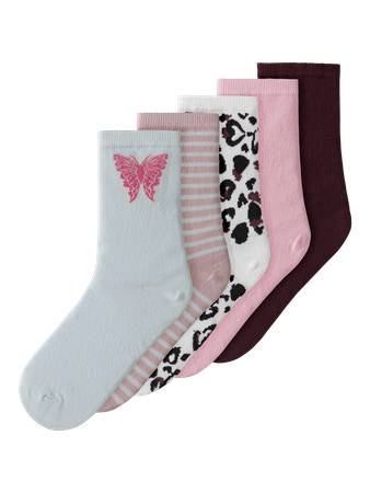 NAME IT 5-Pak Strømper Vilde Bright White Hearts