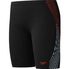 Speedo Badebukser - Plastisol Placement Jammer - Sort m. Orange - Speedo - 11-12 år (146-152) - Badetøj