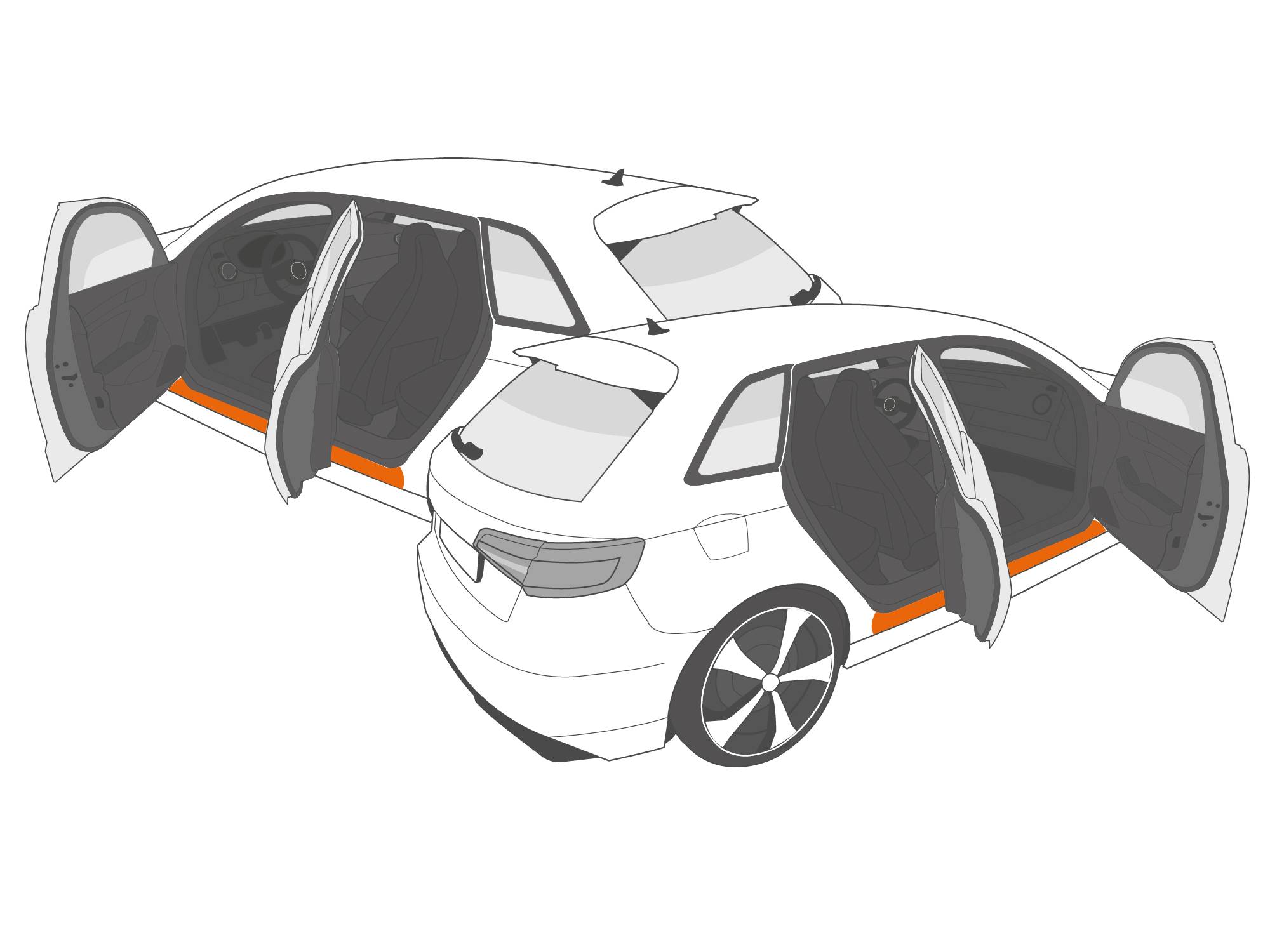 Indstigningslister Folie Transparent - VW ID.4 Årg. 01/2021->