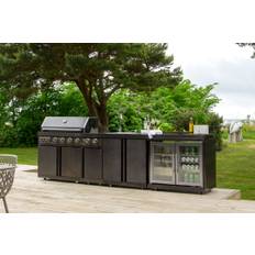Udekøkken med grill Sort Wisconsin Myoutdoorkitchen Black Collection Køleskab Vask Sidebrænder