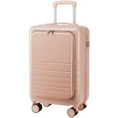 OZSSLJJ bagage flygbolag godkänd, lättviktig resväska hårt skal resa bagage bagage handbagage, Rosa, 24in
