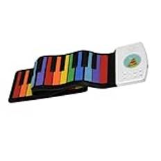 Elektroniskt Piano För Vuxna Vuxna 49 Tangenter Elektroniskt Piano Vattentät Flexibel Roll Up Keyboard Musikinstrument(Rainbow)