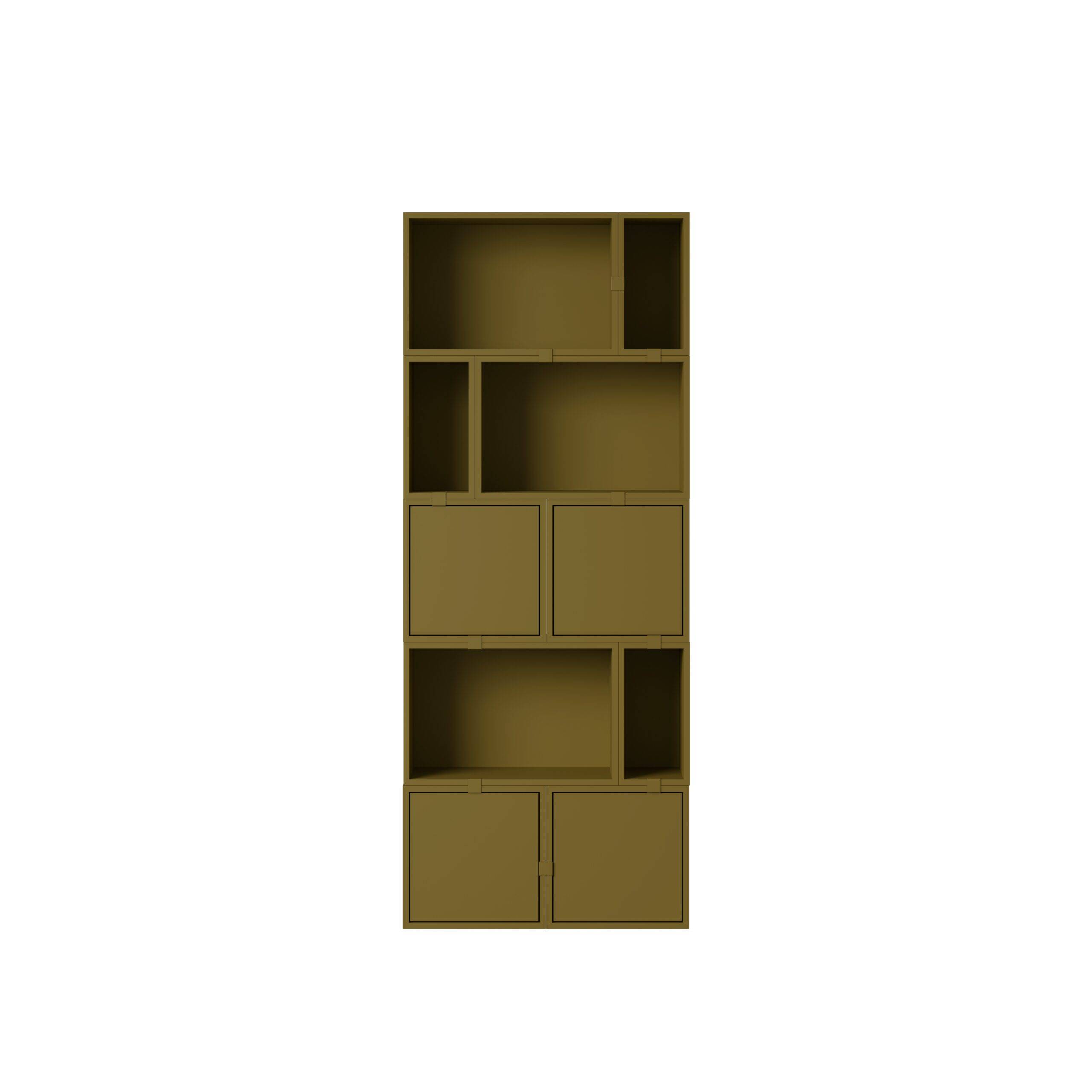 MUUTO - Stacked Opbevaringssystem Bookcase 8, Brown Green.