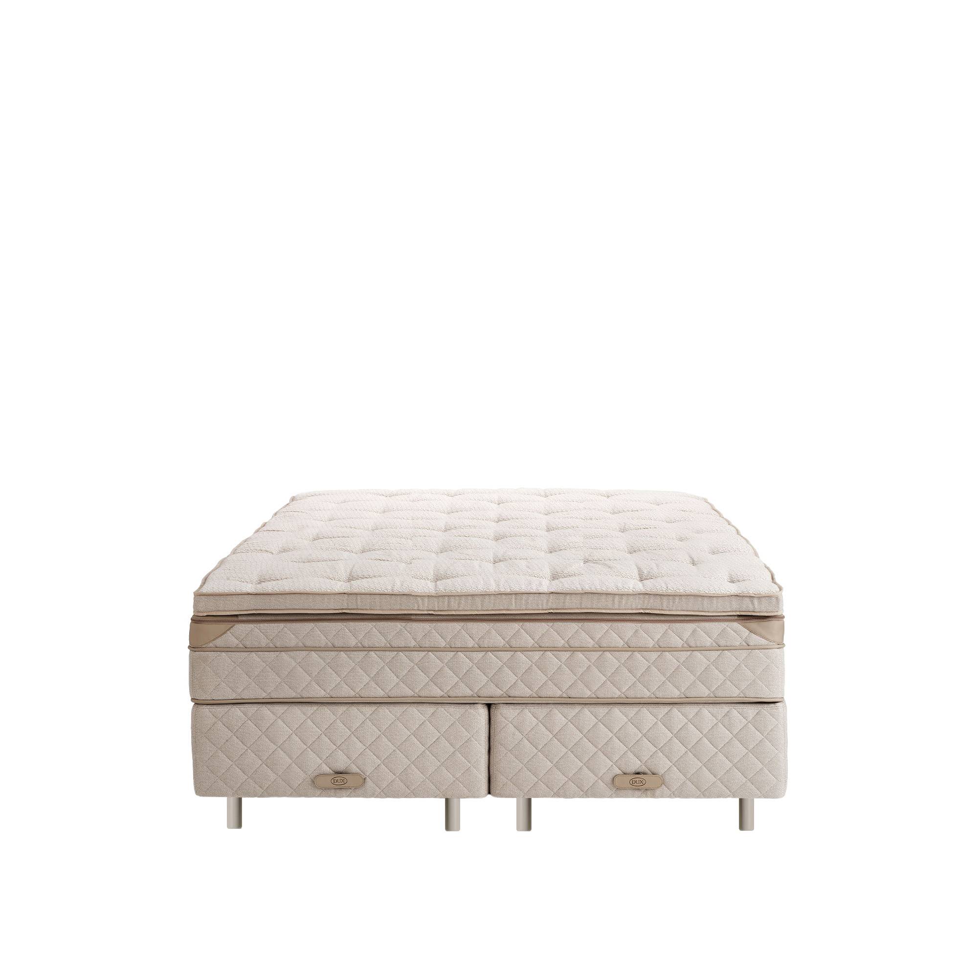 DUX - Dux 80 resårbotten/ Dux 80 resårmadrass medium/ Top Pad Bäddmadrass 160x200 cm/ Rund oatmeal 12 cm - Sängar - Beige