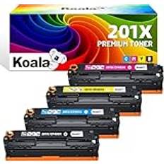 Koala 201X tonerkassetter kompatibla med HP 201X 201A CF400X für HP Color Laserjet Pro MFP M277dw M277n M252dw M277 M274n M252n M252 M277c6 (1svart cyan magenta gul)