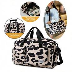 Fashion Zebra Stripes Sports Fitness Bag Women's Travel Bag Handbag Multifunction Luggage Bag Classics Large Capacity Versatile With Multi Pockets Wit - Beige - one-size