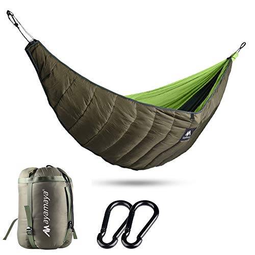 AYAMAYA Hängmatta, quiltad undersida, liggunderlag, underlag utomhus, ultralätt bomull underfilt, vintersovsäck vinter -10–0 grader, för hängmattor, isolering, lätt vandring, camping