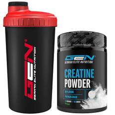 Creatin Pulver 1kg + Shaker - Creatine Monohydrat Pulver - Optimale Löslichkeit & mikrofein - Vegan - 293 Anwendungen - Geprüfte Qualität