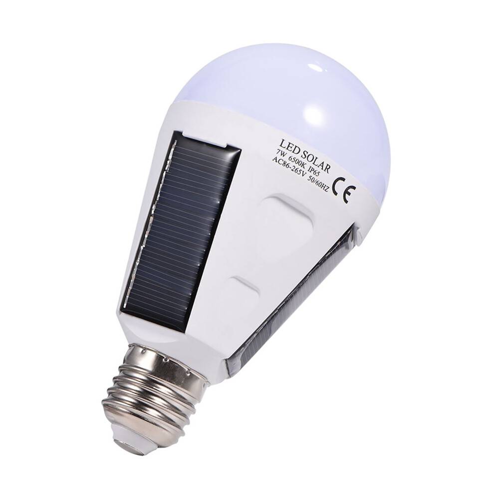 Solcelledrevet LED-pære E27, IP65 Vandtæt nødbelysning