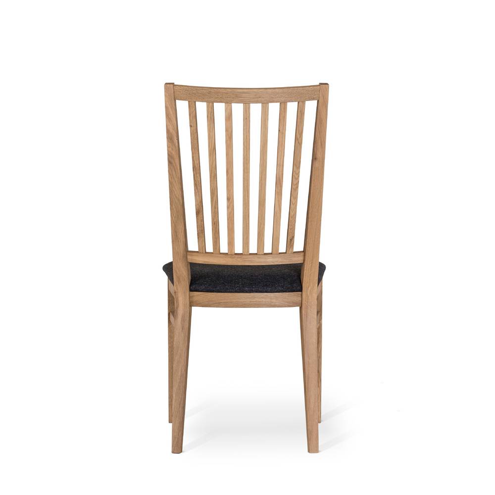 Matstol oljad ek, sits klädd tyg Nord grå