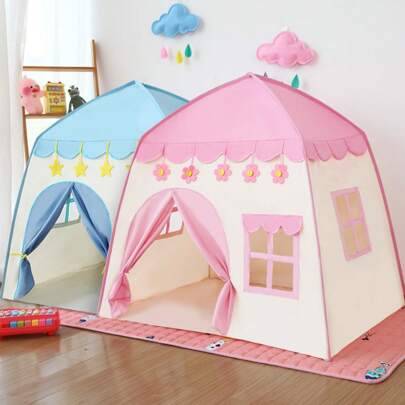 Barntält, inomhuslekstuga, prinsesslekstuga för flickor, slottstält, blomsterlekstuga prinsesslott för inomhus och utomhus, strand - Multifärgad (Multi-size)